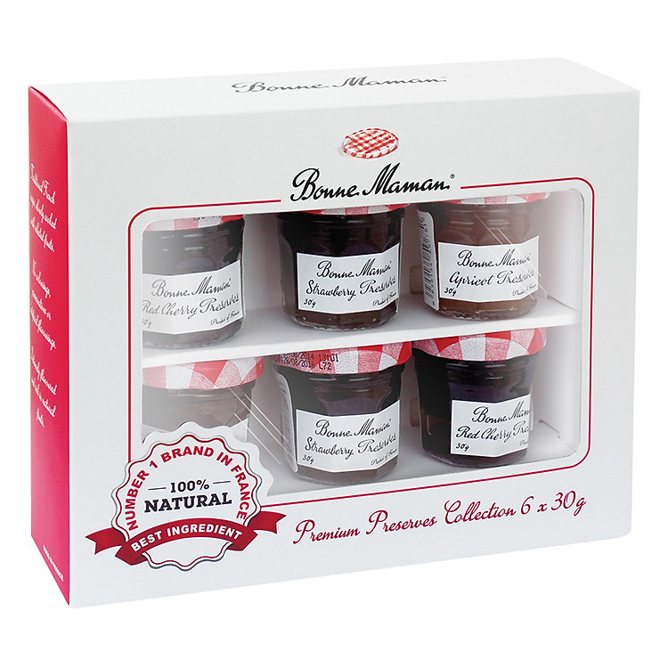 Hộp Quà Mứt Bonne Maman Premium Preserves Collection (6 Hũ x 30g)