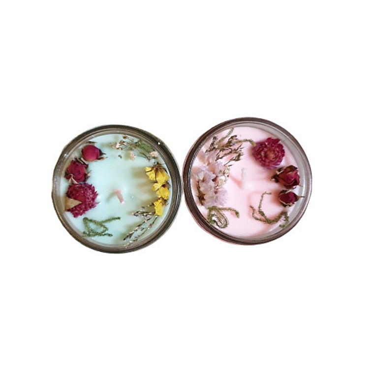 Combo 2 nến thơm tinh dầu 1 nến thơm tinh dầu Hương thảo, 1 nến thơm tinh dầu hoa Anh đào, 1 nến thơm thơm tinh dầu hương thảo giúp thư giãn, thơm phòng khử mùi, handmade