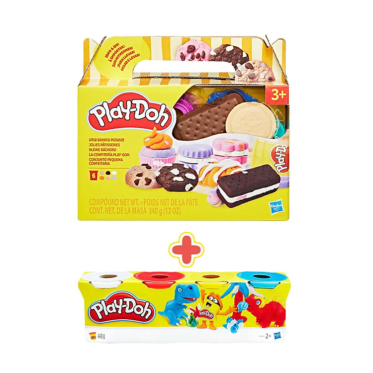 PLAYDOH Combo Bộ Khuôn Làm Bánh Nhỏ Xinh Và Bột Nặn 4 Màu CBG1615/G1609-B5517