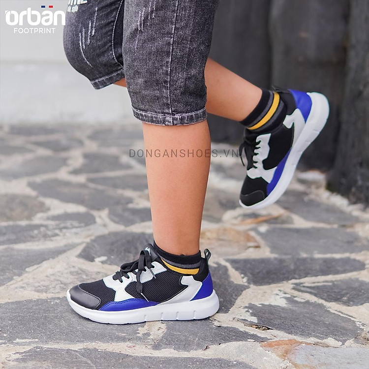 Giày thể thao cao cấp bé trai urban TB1965 trắng xanh