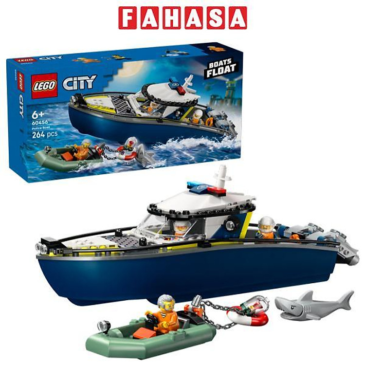 Đồ Chơi Lắp Ráp Tàu Cảnh Sát - Truy Bắt Tội Phạm - Lego City 60456 (264 Mảnh Ghép)