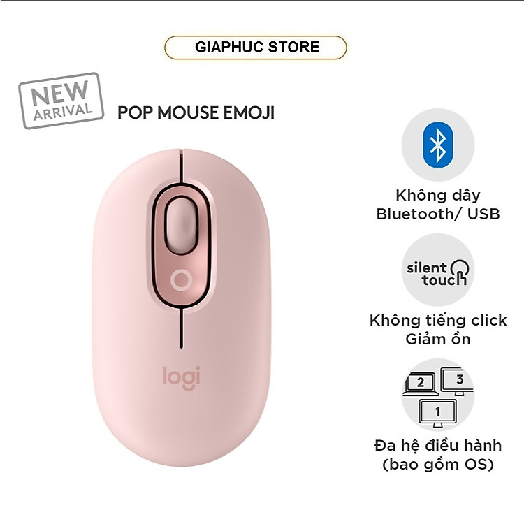 Chuột không dây Logitech Pop Mouse With Emoji (New Edition) - Hàng Chính Hãng