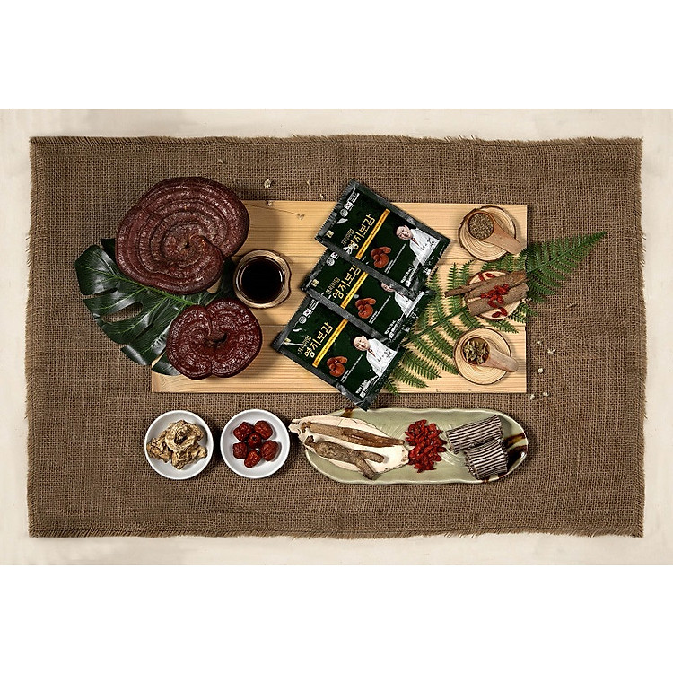 Hộp 10 gói Chiết Xuất Linh Chi Và Hồng Sâm Hàn Quốc 6 Năm Tuổi