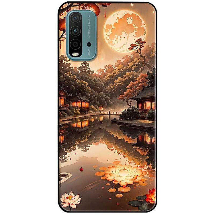 Ốp lưng Redmi 9T - 13C - 13 4G - Redmi Note 13 4G - Note 13 Pro 4G - Note 13 Pro 5G - Đêm Sáng Sen Đỏ - Hàng Chính Hãng