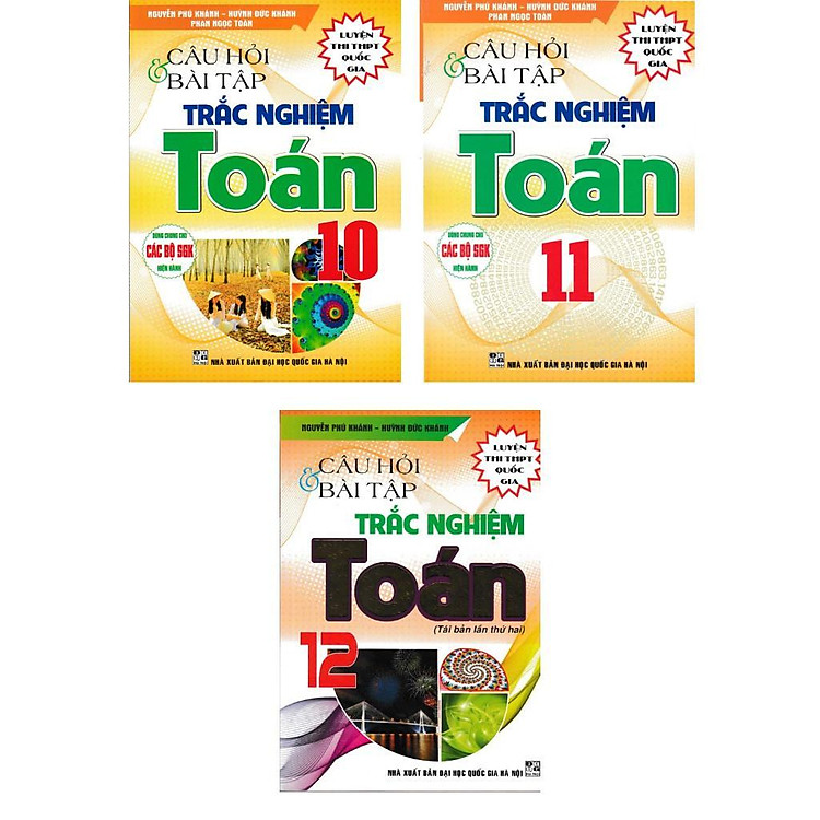 Sách - Câu Hỏi Và Bài Tập Trắc Nghiệm Toán Lớp 10 - 11 - 12 - Combo 3 Cuốn - Dùng Chung Các Bộ SGK Hiện Hành - Hồng Ân