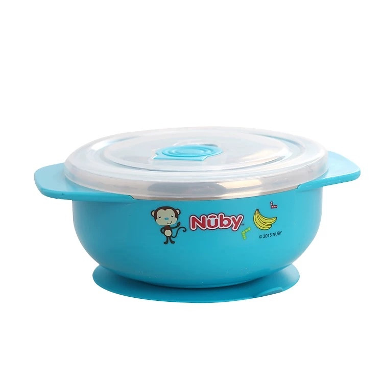 Bát ăn dặm giữ nhiệt Nuby màu xanh Chính hãng Giá rẻ - Hình ảnh 5