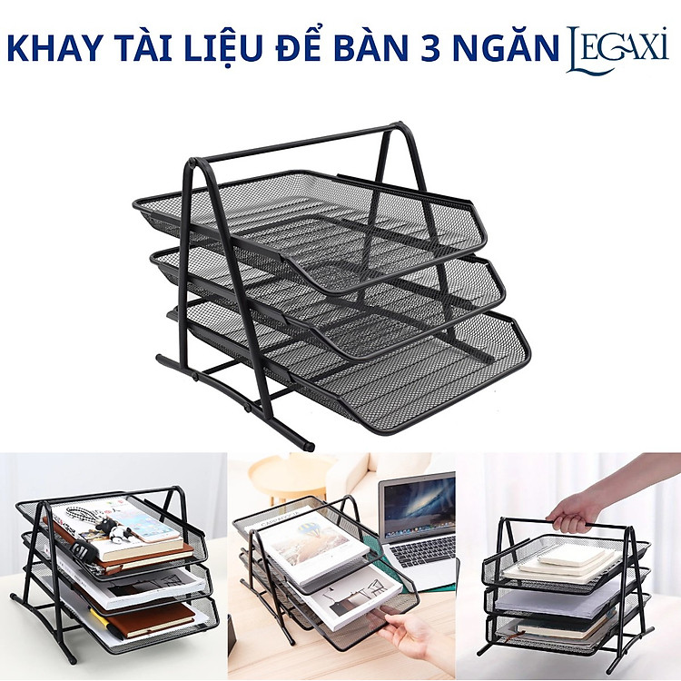 Khay Kệ Đựng Tài Liệu Để Bàn 3 Ngăn