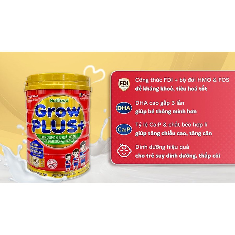 Mua Sữa bột Nutifood Grow Plus Đỏ 900g Giá tốt - Hình ảnh 5