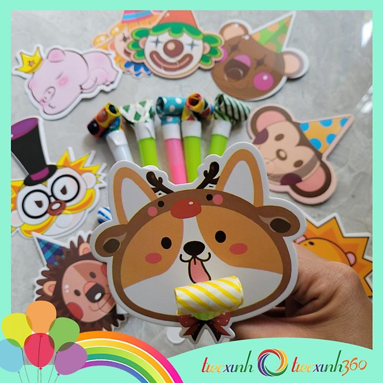 Kèn thổi giấy nhiều hình (10 chiếc)