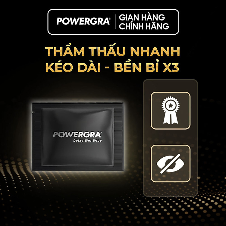 Khăn lau mini đa năng hỗ trợ nam giới Powergra Wet Wipes - 1 cái