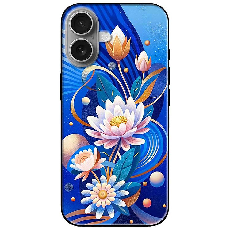 Ốp lưng cho IPhone 15 - 15 Plus - 15 Pro - 15 Pro Max - 16 - 16 Plus - 16 Pro - 16 Pro Max - Sen Hồng Xanh Đẹp - Hàng Chính Hãng