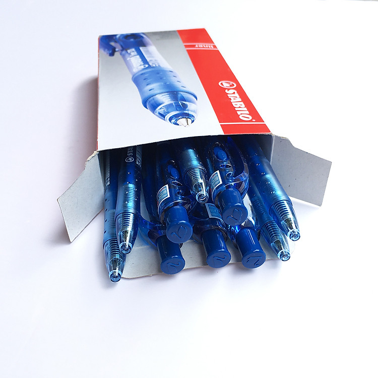 Hộp Bút Bi Bấm STABILO Liner 308 (Màu đen, Màu xanh)