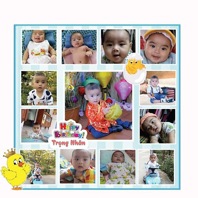 Combo khung hình 12 tháng và chibi bé
