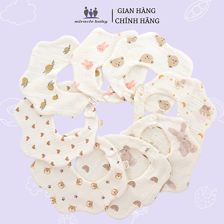 Tìm mua tại Avakids:Yếm ăn cổ vuông Miracle Baby 5 cái, tràn ngập Khuyến mãi, Ưu đãi