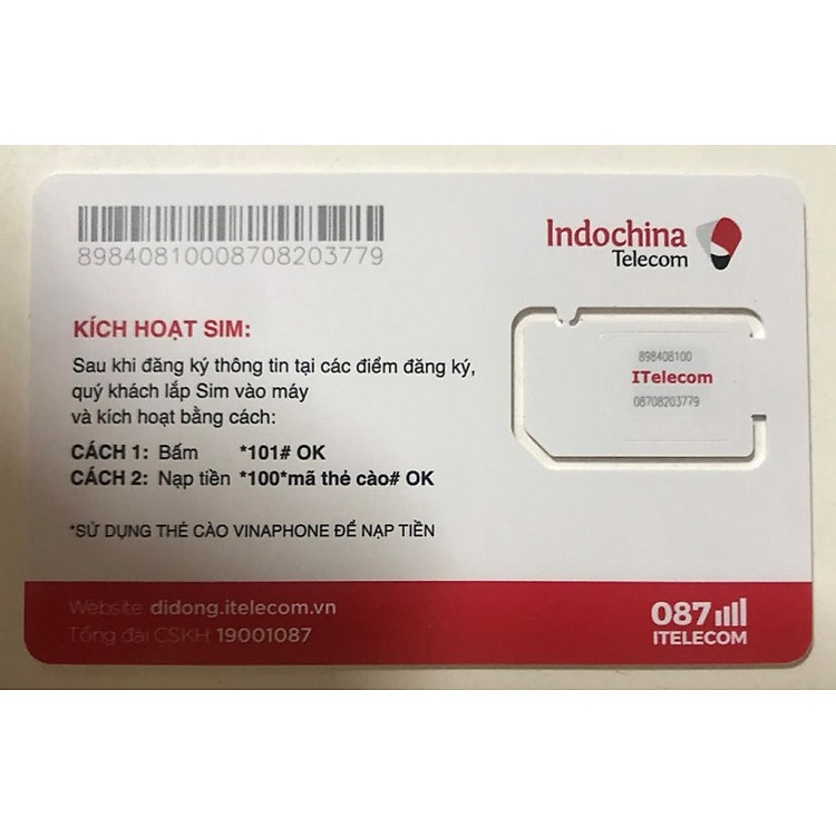 SIM iTelecom gói cước Vi30 miễn phí gọi VinaPhone và miễn phí tháng đầu