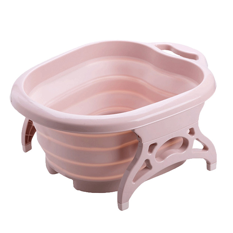 Chậu nhựa ngâm chân gấp gọn đa năng kèm bàn lăn massage