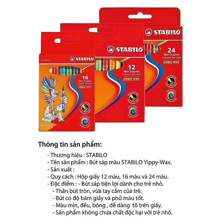 Chì 24 màu STABILO WX2824 Yippy - Ảnh 3
