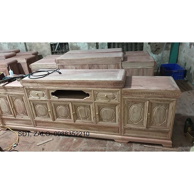 Kệ tivi 2m 2m2 2m4 gỗ sồi trắng phòng khách phòng ngủ