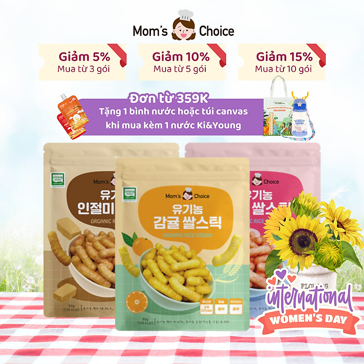 Bánh ăn dặm gạo lứt Moms Choice Chính hãng Giá rẻ - Hình ảnh 2
