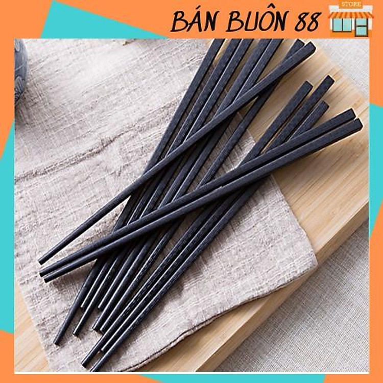 Bộ 10 đôi đũa nhựa dùng ăn cơm cao cấp kháng khuẩn chịu nhiệt chống trơn tốt hơn đũa gỗ phụ kiện bàn ăn 2381