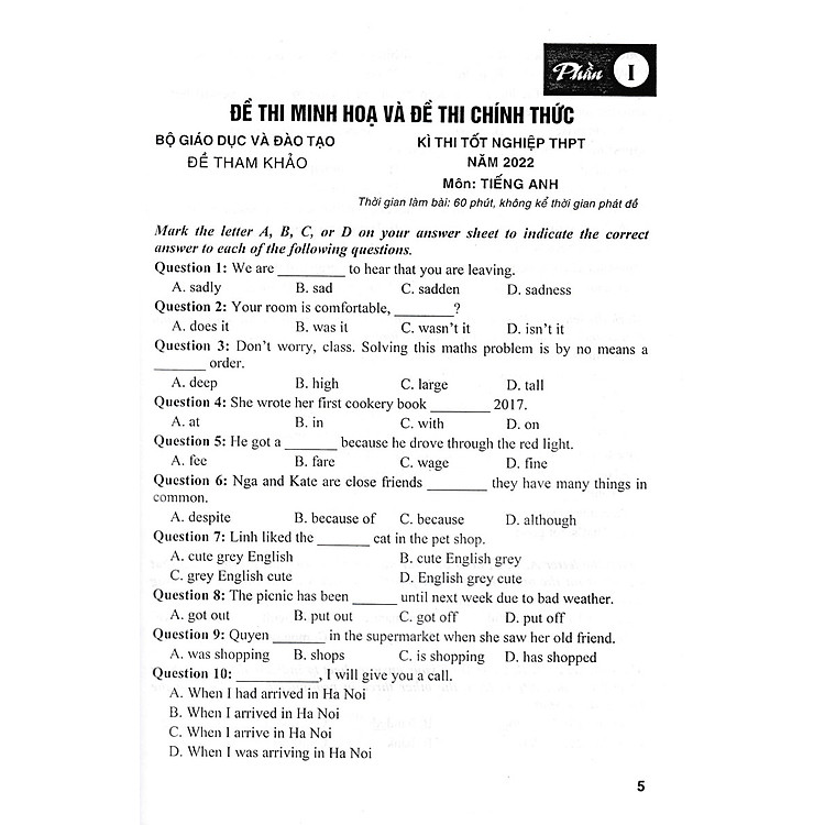 Phương Pháp Trắc Nghiệm - 54 Bộ Đề Tiếng Anh Luyện Thi THPT Quốc Gia - Ảnh 6
