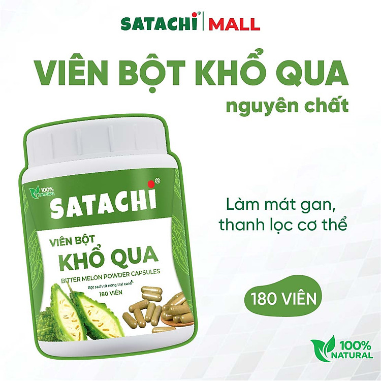 Bột Khổ Qua Nguyên Chất SATACHI – 100% khổ qua tươi, không đường – Hộp 258g