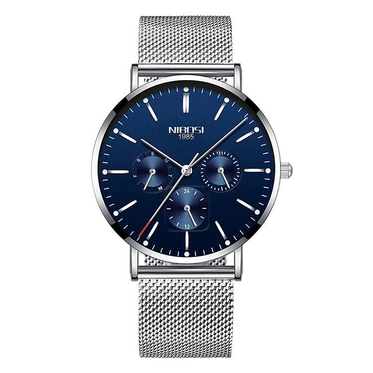 Đồng Hồ Nam NIBOSI NI2321-1 Dây Nhuyễn Chạy 6 Kim Cao Cấp - FULL BOX