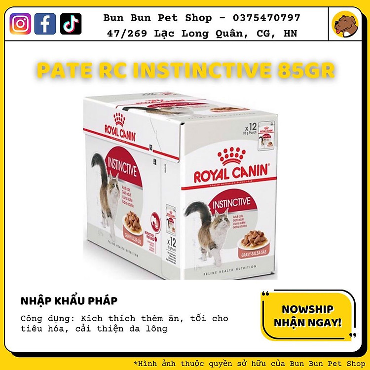 Pate Royal Canin Instinctive cho mèo trưởng thành 85g