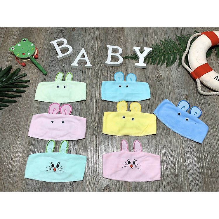 Set 2 Mũ Che Thóp 2 Tai Thỏ Sơ Sinh Cho Bé (Giao Màu Ngẫu Nhiên)