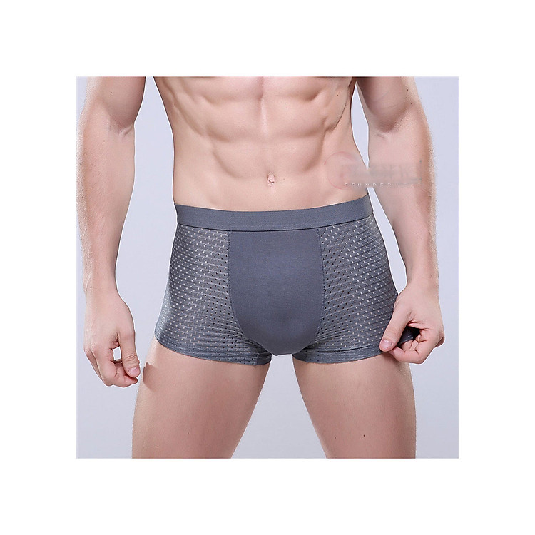 Bộ 5 quần boxer nam thông hơi phối cotton, quần sịp đùi nam mã D02