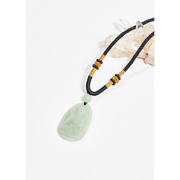 Mặt dây chuyền phật bản mệnh đá cẩm thạch phỉ thúy 3.6x2.3cm - Ngọc Quý Gemstones