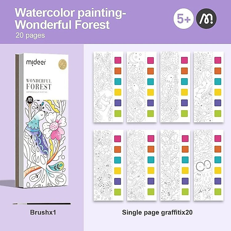 Đồ Chơi Tô Màu Nước Mideer Watercolour Painting – Wonderful Forest