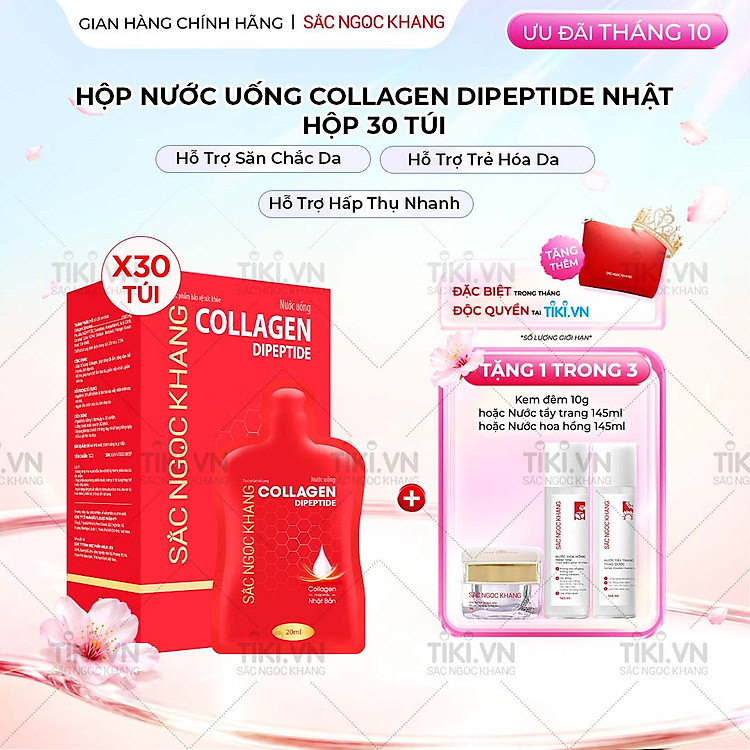 [NEW] Nước uống đẹp da Collagen Dipeptide Sắc Ngọc Khang tinh khiết nhập khẩu từ Nhật Bản, đạt chuẩn hàm lượng hấp thụ nhanh & vượt trội giúp trẻ...