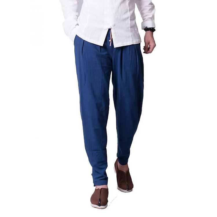 Quần đũi nam ống túm - Tím than