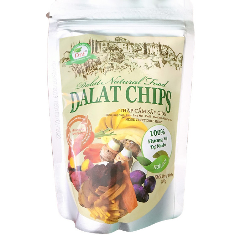 Rau củ quả thập cẩm sấy giòn DNF bịch 100Gr, Đặc sản Đà Lạt, không đường, sấy tự nhiên, không chất bảo quản, Có thể sử dụng cho người ăn chay, ăn kiêng, thực dưỡng