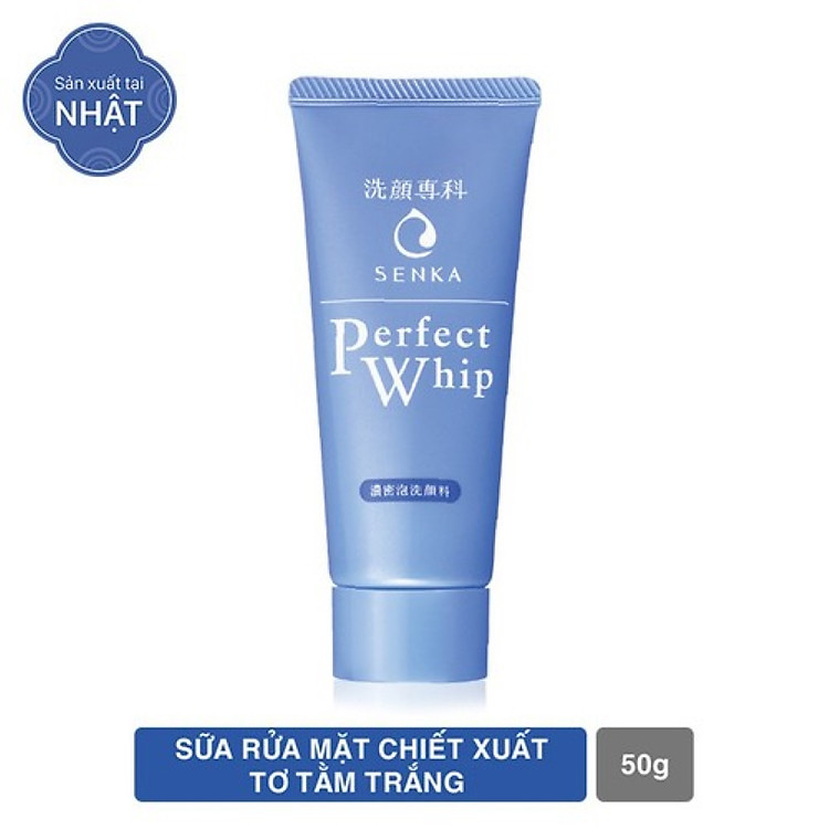 Sữa rửa mặt chiết xuất tơ tằm trắng Senka Perfect Whip 50g