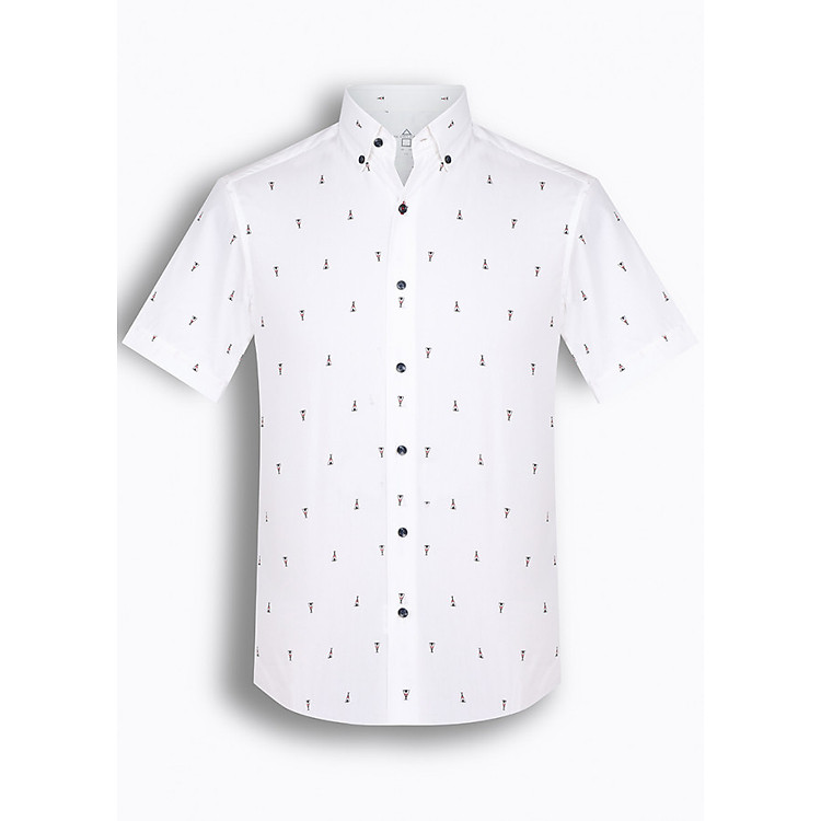 Áo Sơ Mi Nam Tay Ngắn Họa Tiết The Shirts Studio Hàn Quốc TD42F2320