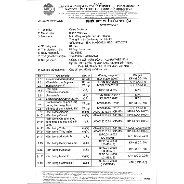 Mua Sữa bột Colos DHA+ 1+ 800g Chất lượng Ưu đãi - Hình ảnh 5