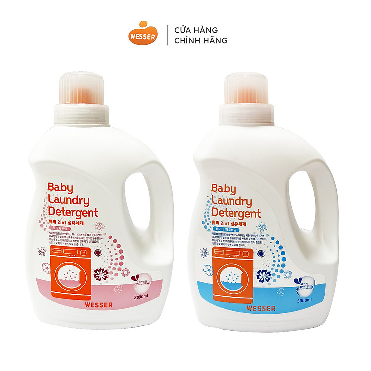 Nước giặt xả Wesser 2 in 1 3000ml Chính hãng Giá tốt