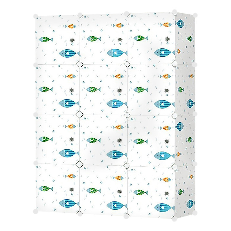 Tủ Nhựa Ghép Đa Năng 12 Ô Bộ Màu Cá Xanh 12.CA.77 (110 x 145 cm)