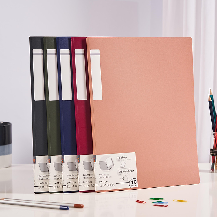 Bìa 10 Lá Slim Book A4 (Đỏ) - Ảnh 5