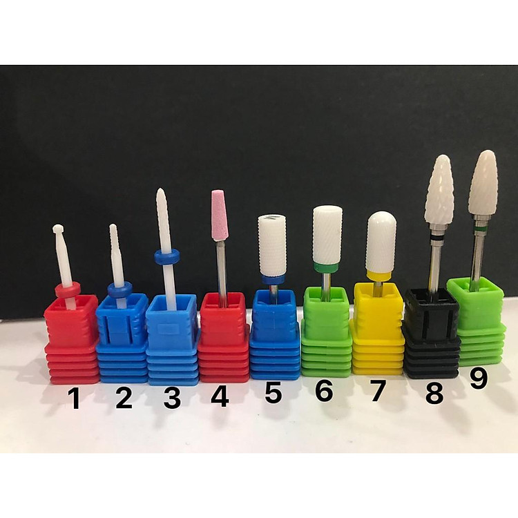 Đầu mài nail các loại ( đầu phá, mài mịn , mài khóe…) bén, êm không sợ chảy máu.