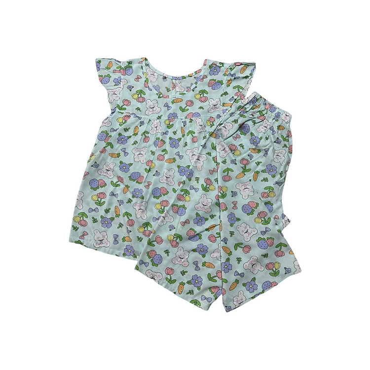 Đồ bộ nữ,đồ ngủ lửng mặc nhà vải lanh BL 145 họa tiết dễ thương size 45-70kg.