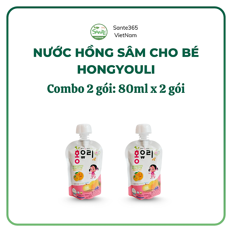 THỰC PHẨM BỔ SUNG NƯỚC UỐNG HỒNG SÂM HÀN QUỐC CHO BÉ HONGYOULI