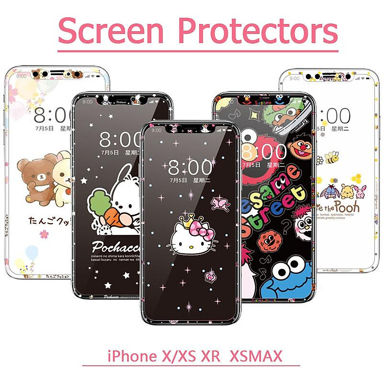 Kính Cường Lực Bảo Vệ Màn Hình Hình Hello Kitty Xinh Xắn Cho Iphone 11 Pro Max X XR XSmax