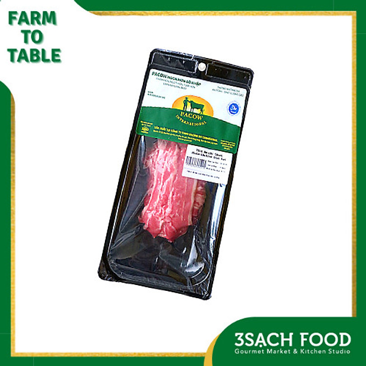 Thịt ba chỉ bò Úc Pacow - gói 250gr - Sản xuất và bảo quản theo công nghệ Úc.