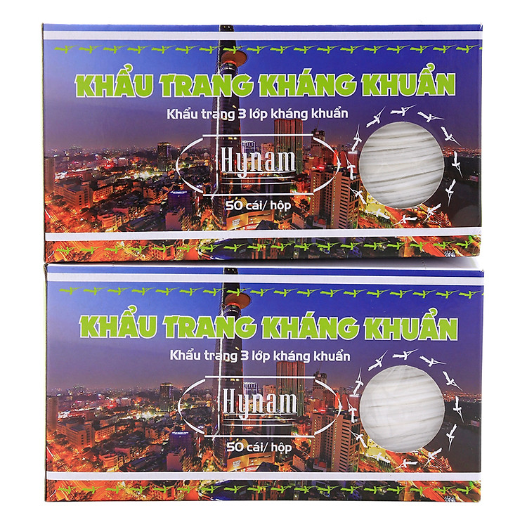 Combo 2 Hộp Khẩu Trang Kháng Khuẩn Hy Nam (Hộp 50 Tờ)