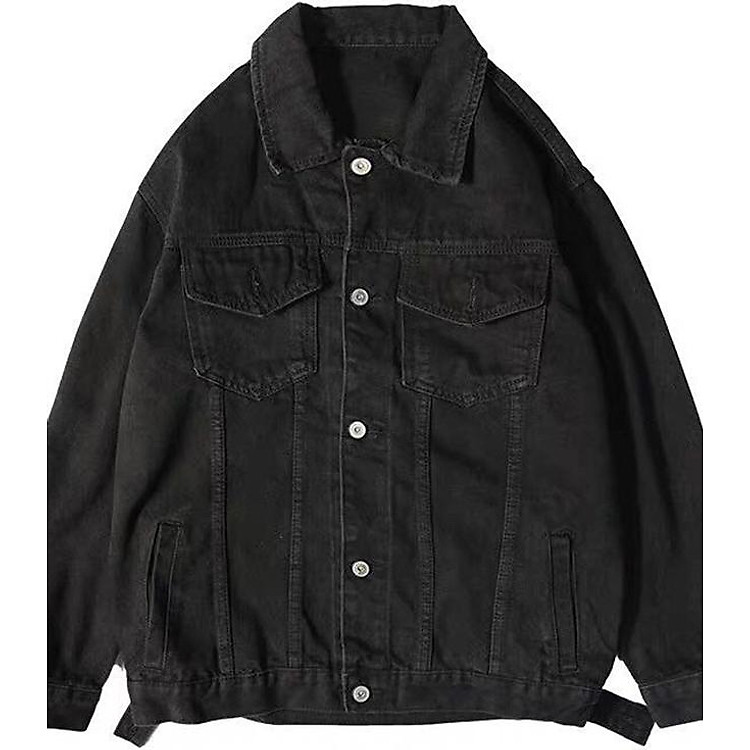 Áo khoác jean nam màu đen cao cấp thời trang