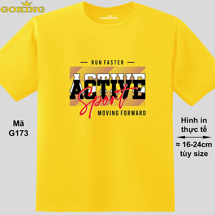 RUN FASTER - ACTIVE SPORT - MOVING FORWARD, mã G173. Áo thun in chữ siêu đẹp. Áo phông hàng hiệu GOKING cho nam nữ, cặp đôi, teen, trung niên. Quà tặng cao cấp cho gia đình, doanh nghiệp