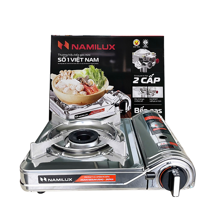 Bếp Gas Mini Cao Cấp Ngắt Gas An Toàn 2S │Giải Pháp Chống Nổ Lon Gas│Công Suất 2.6 Kw (2.200 kcal/giờ)│Hàng Chính Hãng